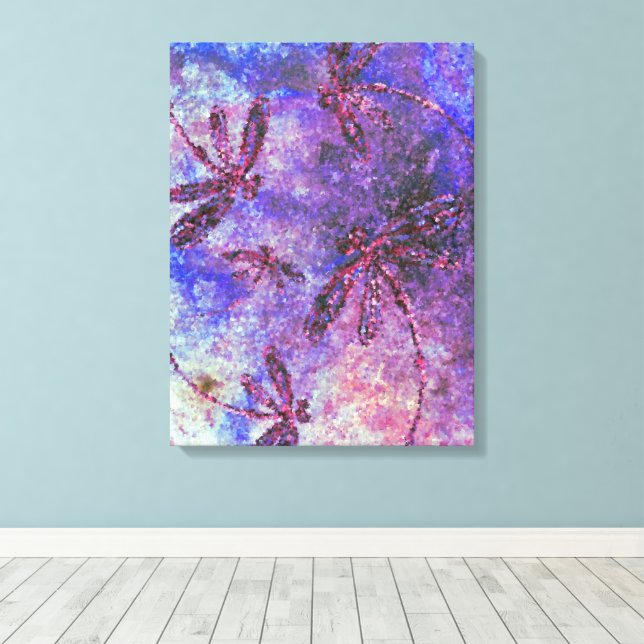 Purple Dragonfly Haze Canvas Print (Insitu(Wood Floor))