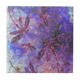Purple Dragonfly Haze  Ceramic Tile