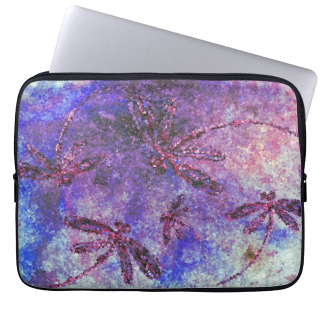 Purple Dragonfly Haze Laptop Sleeve (Front)