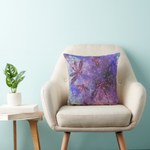 Purple Dragonfly Haze  Throw Pillow