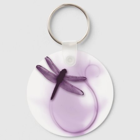 Purple Dragonfly Keychain