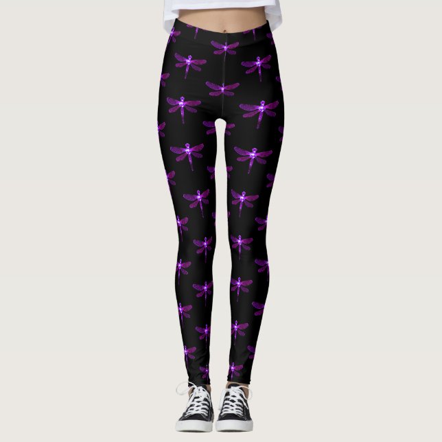 Purple Dragonfly Leggings (Front)