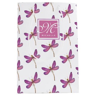  Purple Dragonfly Monogrammed