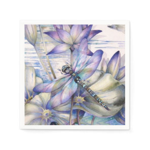 Purple Dragonfly Napkin