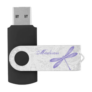 Purple Dragonfly Personalize USB Flash Drive