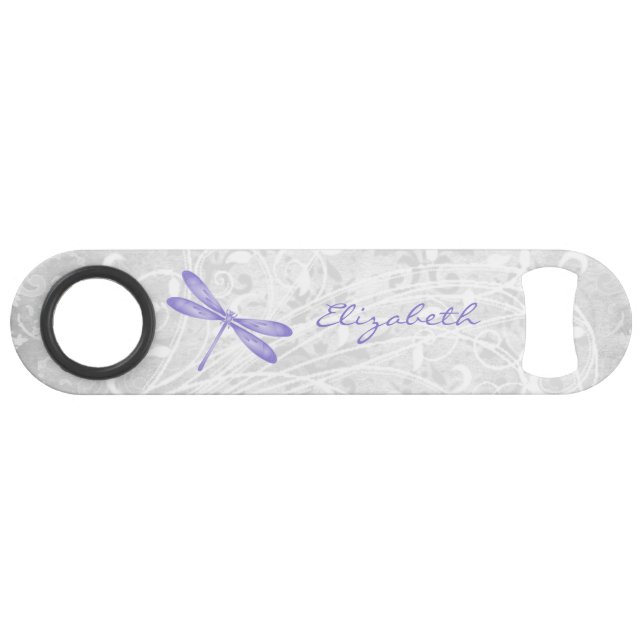 Purple Dragonfly Personalized Bottle Opener (Front (Horizontal))