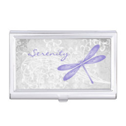 Purple Dragonfly Personalized Business Card Holder
