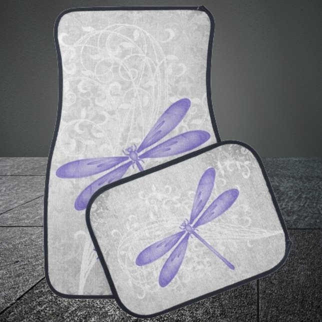 Purple Dragonfly Personalized Car Mats (Purple Dragonfly Personalized Car Mats)