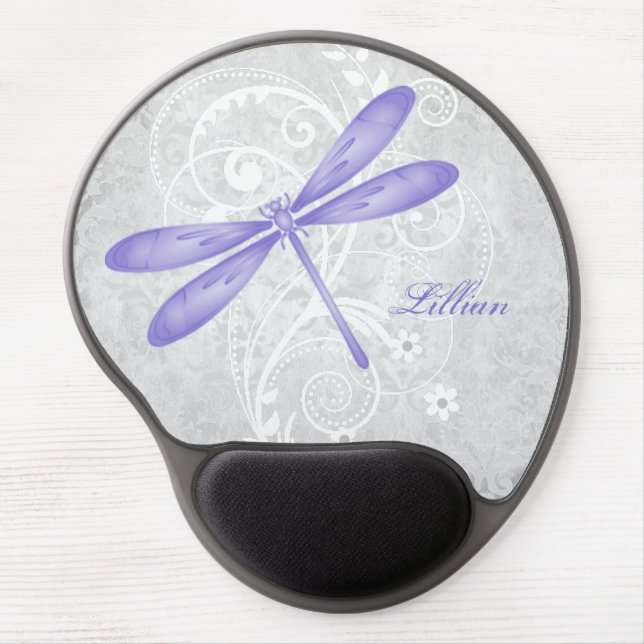Purple Dragonfly Personalized Gel Mousepad (Front)