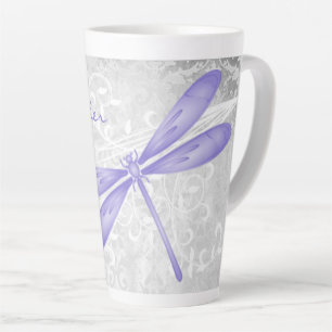 Purple Dragonfly Personalized Latte Mug