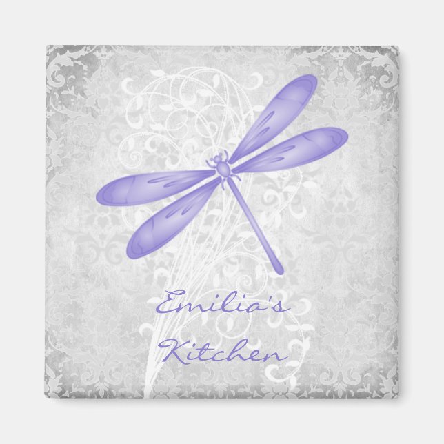 Purple Dragonfly Personalized Magnet (Front)