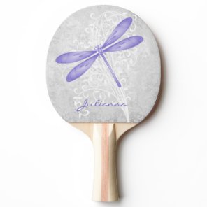 Purple Dragonfly Personalized Ping Pong Paddle