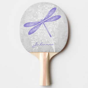 Purple Dragonfly Personalized Ping Pong Paddle