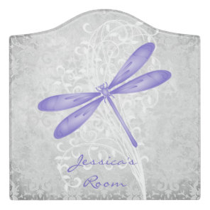 Purple Dragonfly Personalized Room Sign