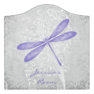 Purple Dragonfly Personalized Room Sign