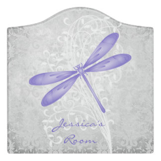 Purple Dragonfly Personalized Room Sign