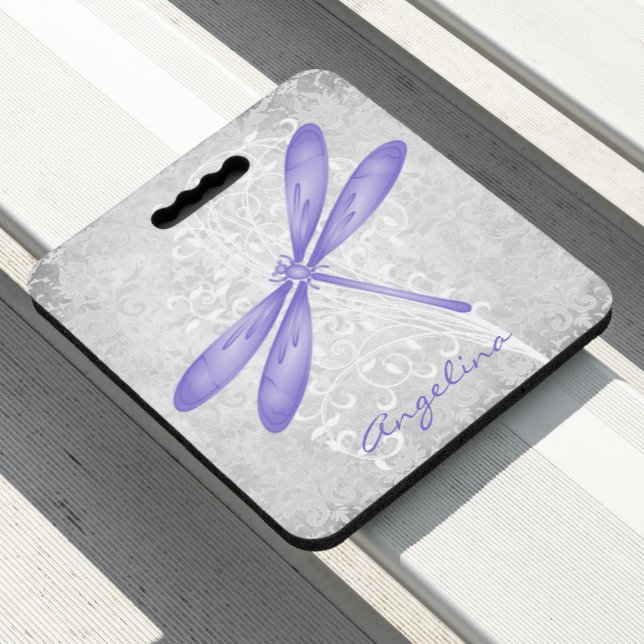 Purple Dragonfly Personalized Stadium Seat Cushion (In Situ)