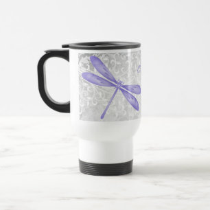 Purple Dragonfly Personalized Travel Mug