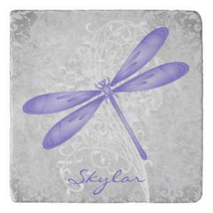 Purple Dragonfly Personalized Trivet