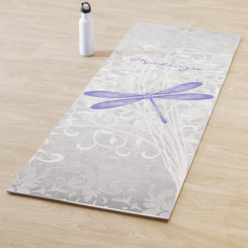 Purple Dragonfly Personalized Yoga Mat
