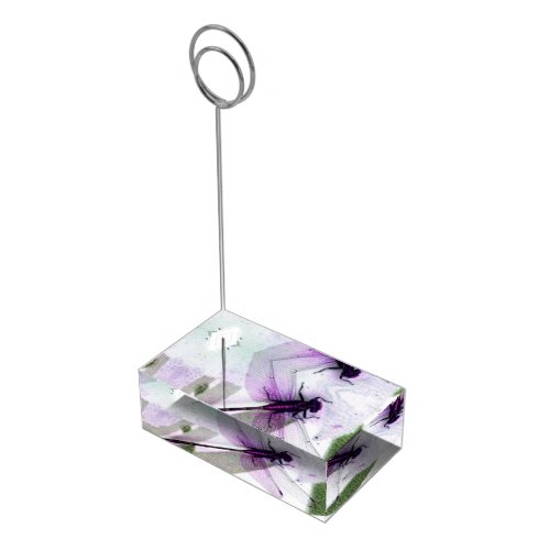 Purple Dragonfly Place Card Holder