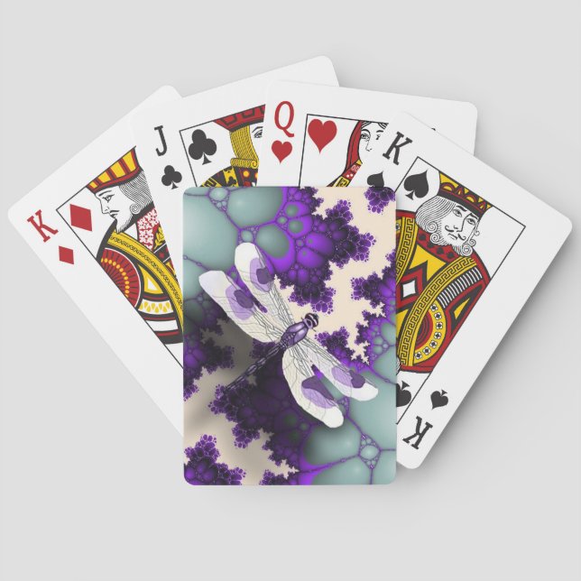 Purple Dragonfly Playing Cards (Back)