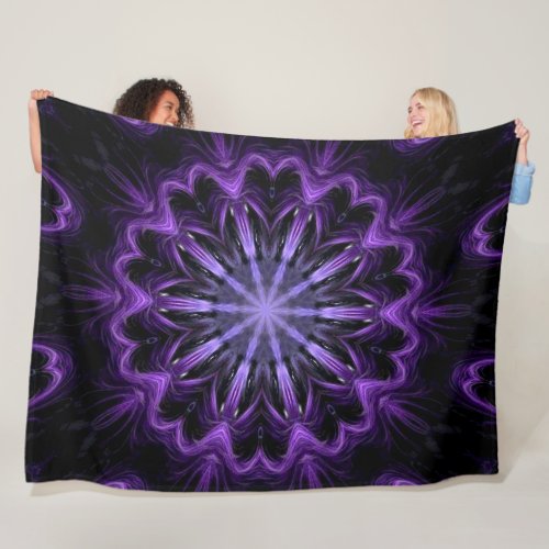Purple Dragonfly Shaman Lotus Spirit Wheel Plush Fleece Blanket