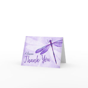 Purple Dragonfly Thank You Card