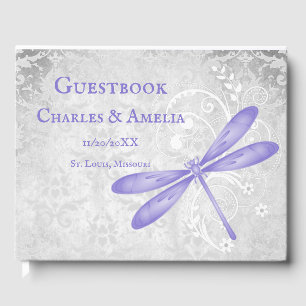 Purple Dragonfly Wedding Guestbook
