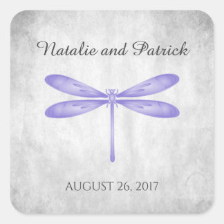 Purple Dragonfly Wedding Stickers