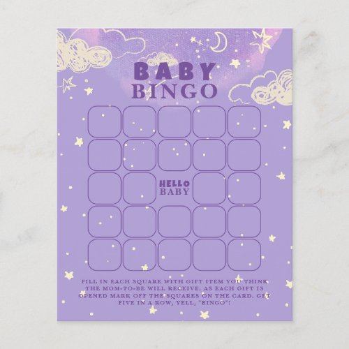  Purple Dream Baby Bingo Baby Shower Game
