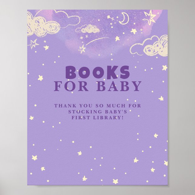 Purple Dream Book For Baby Shower  Poster (Front)