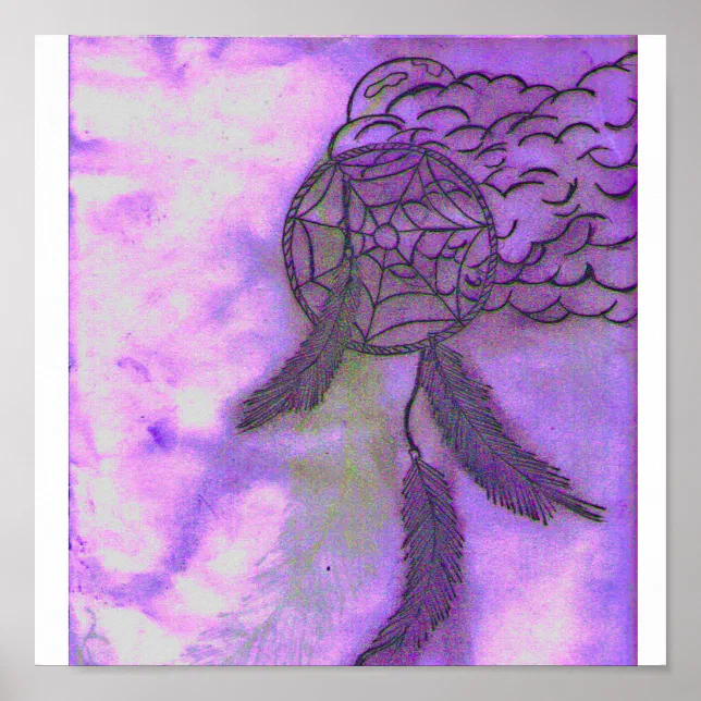 purple dream catcher poster | Zazzle