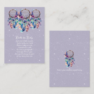 Purple Dream Catcher Shower Books for Baby Enclosure Card