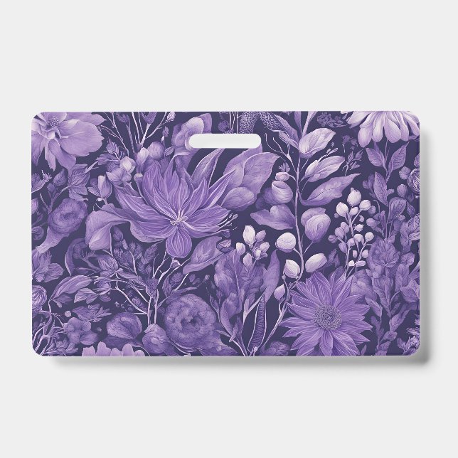 Purple Dream Elegant Botanical Design Badge (Front)