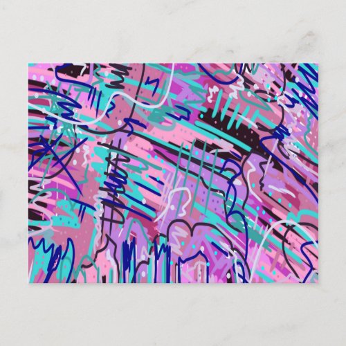 Purple Dream Expressive Abstract  Postcard