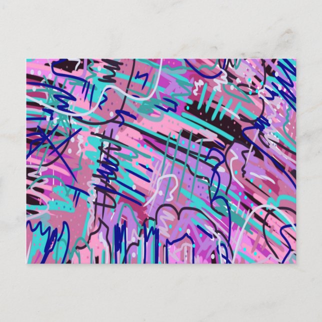 Purple Dream Expressive Abstract  Postcard (Front)