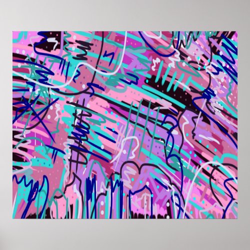 Purple Dream Expressive Abstract Poster