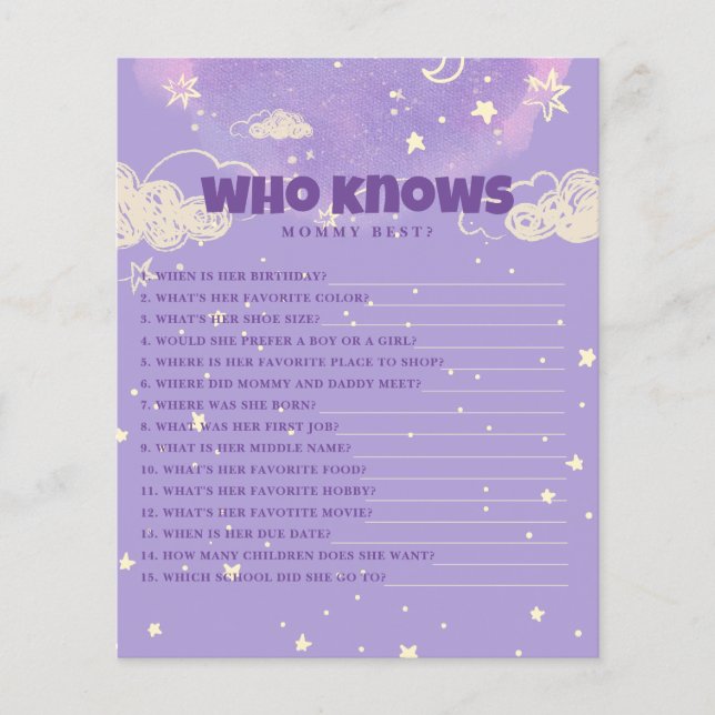 Purple Dream Hello Baby Who Knows Mommy Baby (Front)