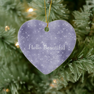 Purple Dream Sparkle Ceramic Ornament