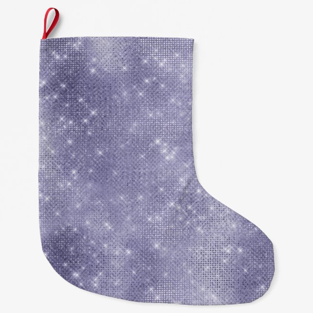 Purple Dream Sparkle Large Christmas Stocking (Front)