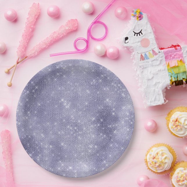 Purple Dream Sparkle Paper Plates (Party)