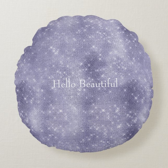 Purple Dream Sparkle Round Pillow (Front)