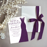 Purple Dress Fifty & Fabulous 50th Birthday Invitation<br><div class="desc">Purple Dress Fifty & Fabulous 50th Birthday Invitation

See matching collection in our Niche and Nest Store</div>