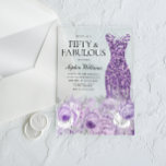 Purple Dress Floral Fifty & Fabulous 50th Birthday Acrylic Invitations<br><div class="desc">Purple Dress Floral Fifty & Fabulous 50th Birthday Acrylic Invitations

Variations to the invitation and matching items in our store</div>