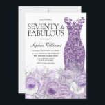 Purple Dress Floral Seventy Fabulous 70th Birthday Invitation<br><div class="desc">Purple Dress Floral Seventy Fabulous 70th Birthday Party Invite

See matching collection in Niche and Nest Store</div>