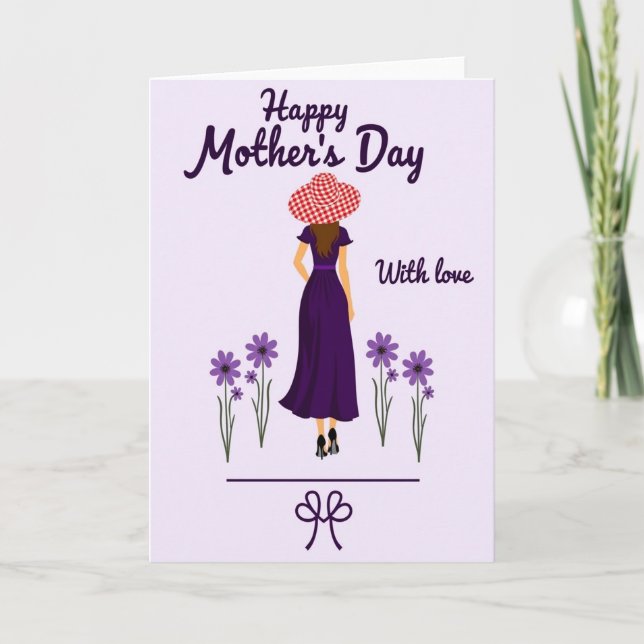 Purple Dress Mothers Day Art Card (Front)