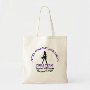 Purple Drill Team Dancer Personalized High School Tote Bag