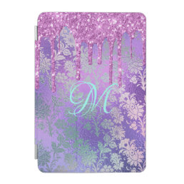 Purple Drip Glitter Monogram iPad Smart Cover