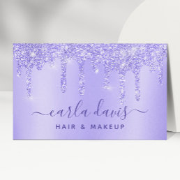 Purple Drips Sparkle Lash Salon Makeup Artist Business Card